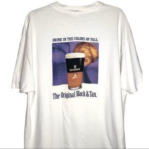 Vintage Single Stich Guinness Black & Tan Double Sided Print Champion T Shirt